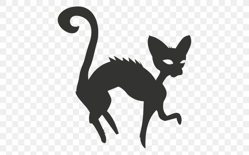 Kitten Whiskers Black Cat Silhouette, PNG, 512x512px, Kitten, Black, Black And White, Black Cat, Carnivoran Download Free