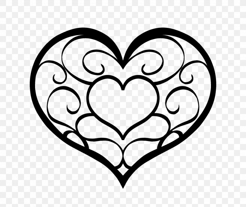 Black And White Heart Clip Art, PNG, 1900x1600px, Watercolor, Cartoon, Flower, Frame, Heart Download Free