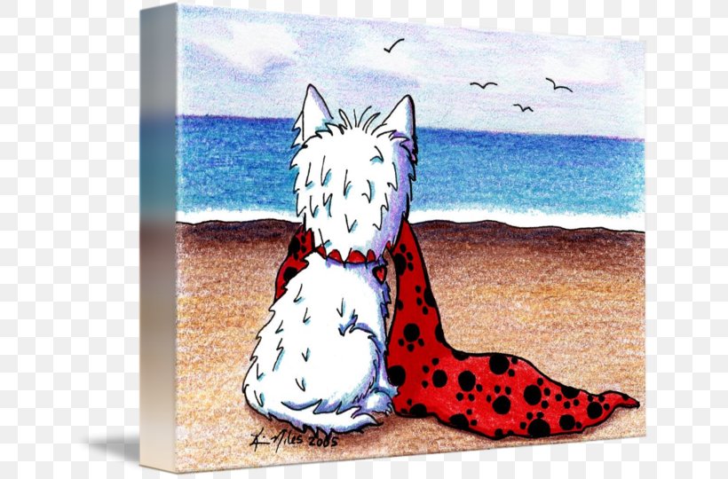 Cat West Highland White Terrier Gallery Wrap Canvas Canidae, PNG, 650x540px, Cat, Art, Beach, Blanket, Canidae Download Free