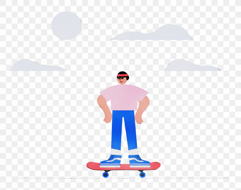 Physical Fitness Cartoon Skateboarding Text Male, PNG, 2500x1970px, Skating, Cartoon, Equipment, Line, Male Download Free