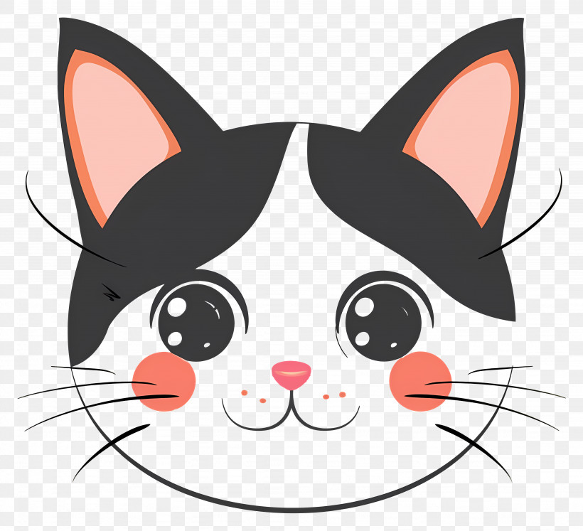 Cute Cat Face - Cute Cat Face Cartoon Drawing PNG