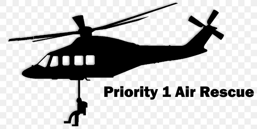 Priority 1 Air Rescue Helicopter Rescue Basket Search And Rescue, PNG, 812x414px, Helicopter, Air Force, Aircraft, Award, Black And White Download Free