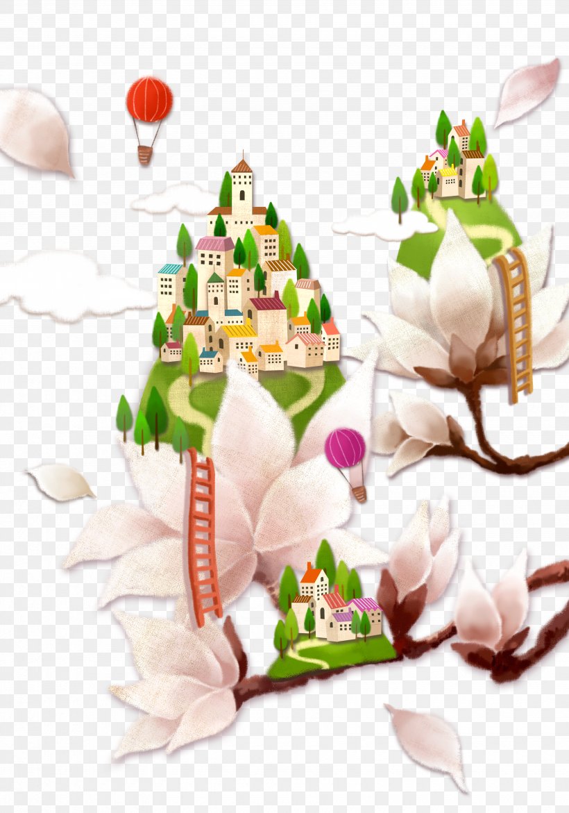 Flower Cartoon Building, PNG, 3500x5000px, Flower, Building, Cartoon, Christmas Decoration, Christmas Ornament Download Free