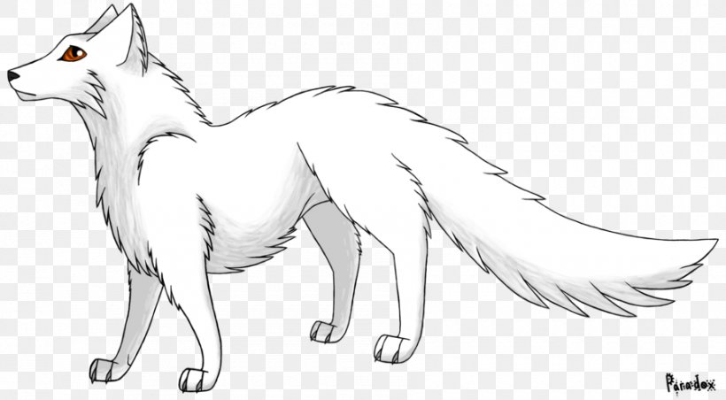 Arctic Fox Red Fox Gray Wolf Line Art, PNG, 900x497px, Arctic Fox, Animal, Arctic, Artwork, Black And White Download Free
