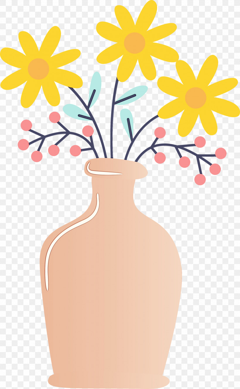Flowerpot Vase Artifact Plant Tree, PNG, 1855x3000px, Watercolor, Artifact, Cut Flowers, Flower, Flowerpot Download Free