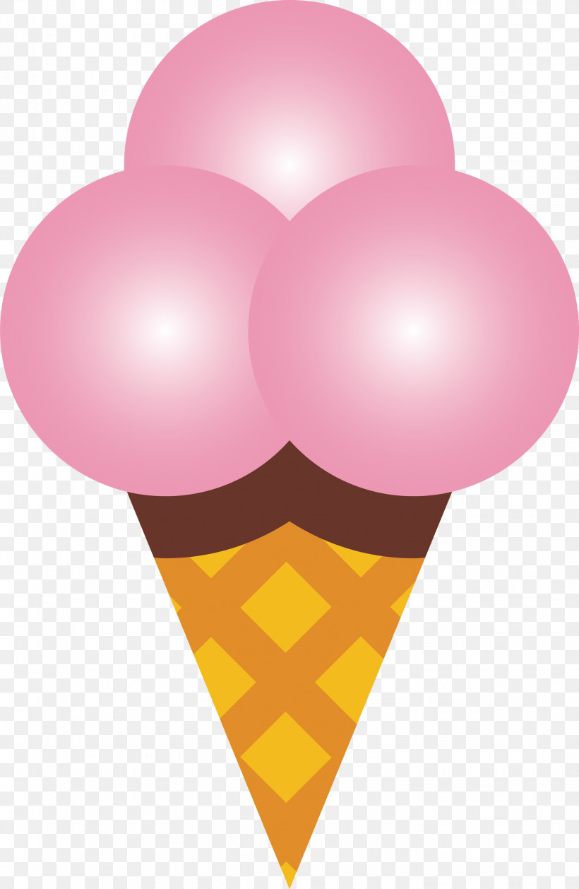 Ice Cream Cone, PNG, 1954x3000px, Ice Cream Cone, Balloon, Heart, Magenta, Pink Download Free