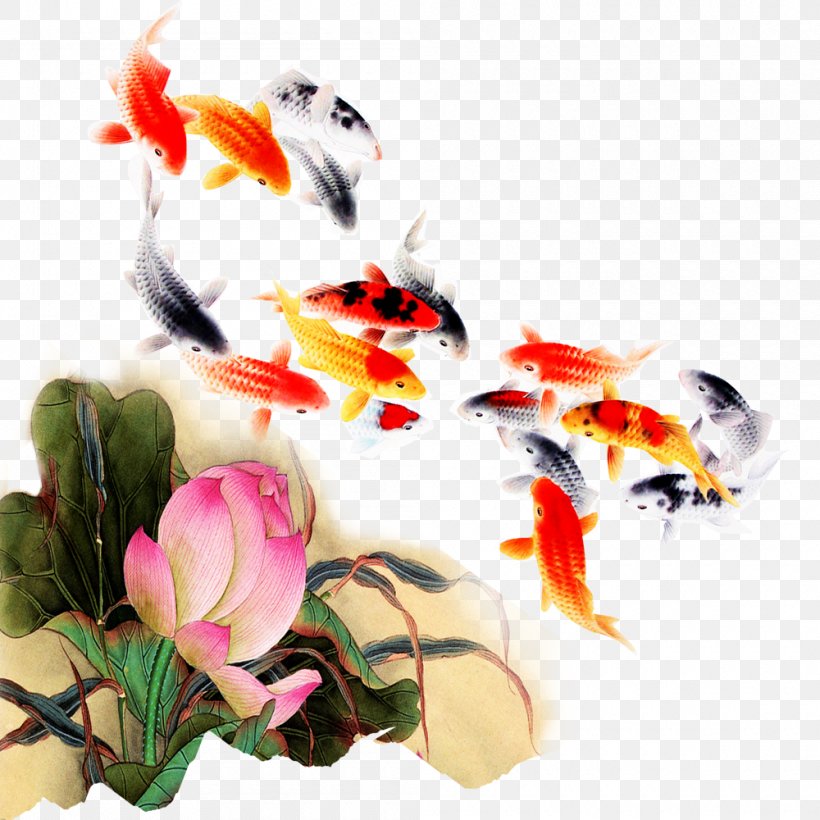 Koi Fish Computer File, PNG, 1000x1000px, Koi, Carp, Common Carp, Fish, Flower Download Free