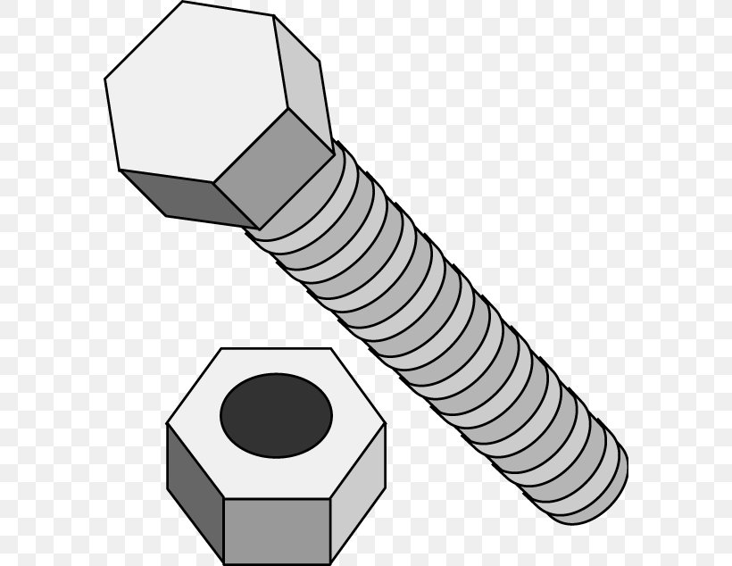 Screw Nut Bolt Clip Art, PNG, 588x634px, Screw, Black And White, Bolt, Factory, Hardware Download Free