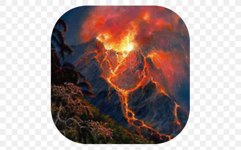 Volcano Mountain Bárðarbunga Piton De La Fournaise, PNG, 512x512px, Volcano Mountain, Animaatio, Animated Film, Earth, Flame Download Free