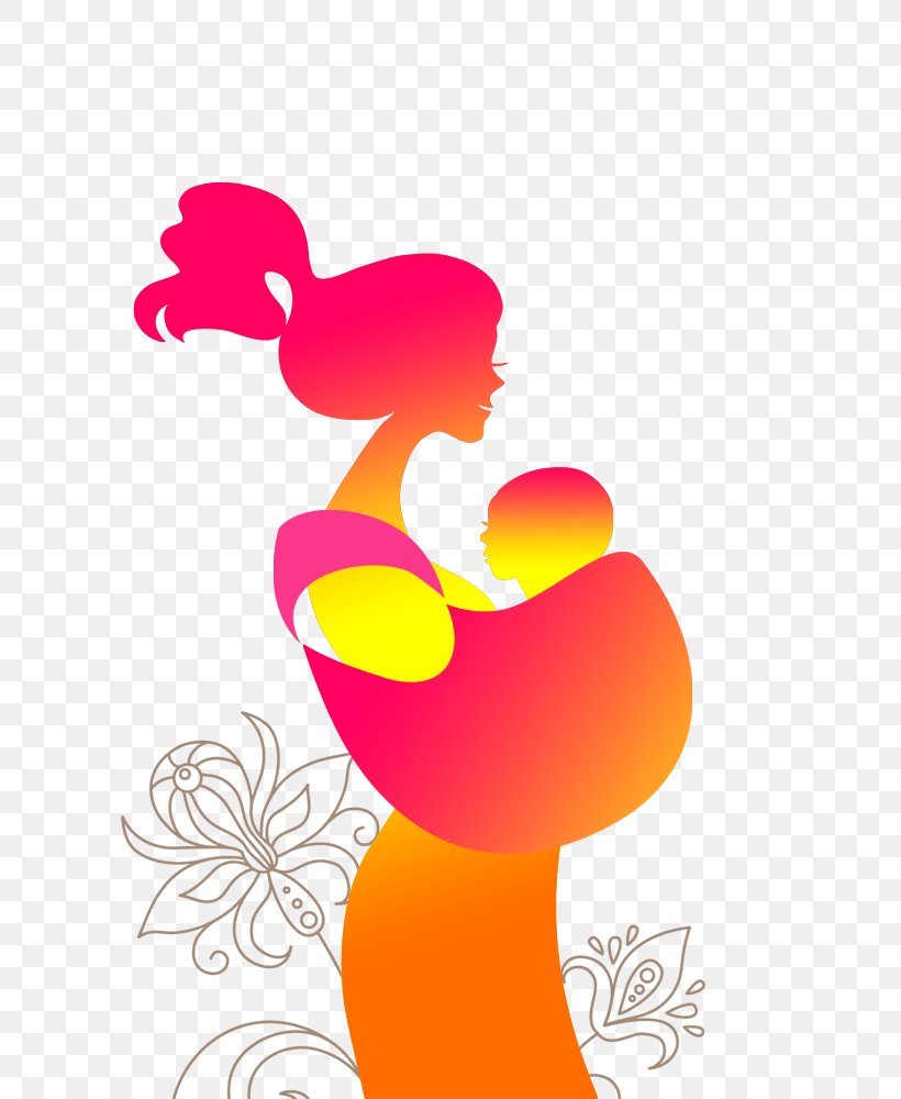 Silhouette Mother Child Clip Art, PNG, 600x1000px, Watercolor, Cartoon, Flower, Frame, Heart Download Free