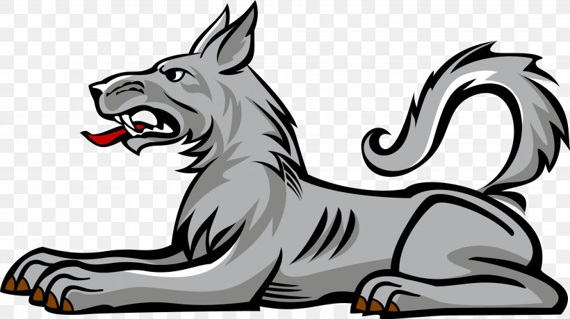 Gray Wolf Wolves In Heraldry Coat Of Arms Clip Art, PNG, 3000x1684px, Gray Wolf, Artwork, Attitude, Black And White, Carnivoran Download Free
