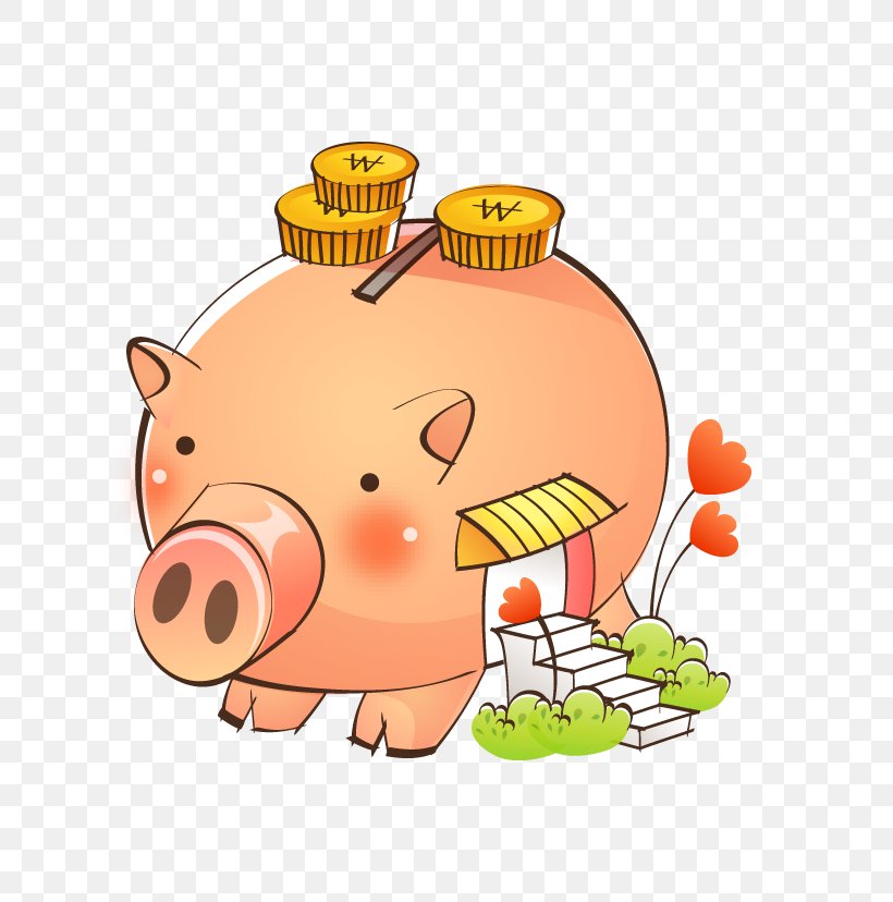 Domestic Pig Piggy Bank, PNG, 792x828px, Domestic Pig, Bank, Cartoon, Illustrator, Mammal Download Free
