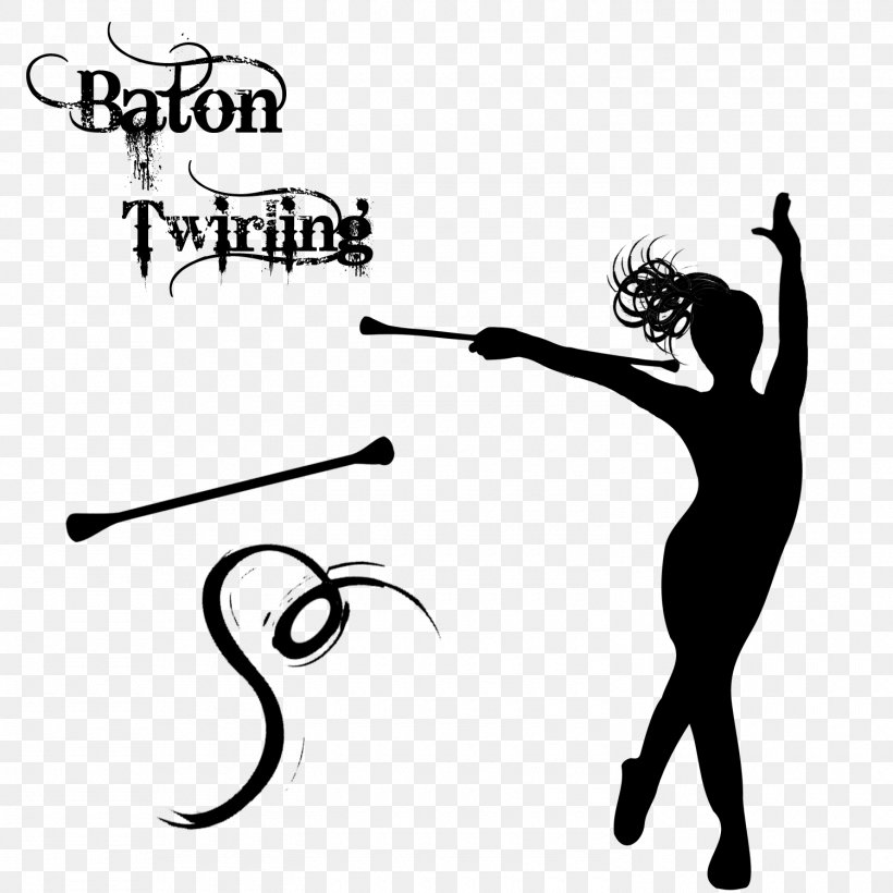 Baton Twirling Majorette Cheerleading Drum Major Clip Art, PNG, 1500x1500px, Baton Twirling, Art, Black, Black And White, Brand Download Free