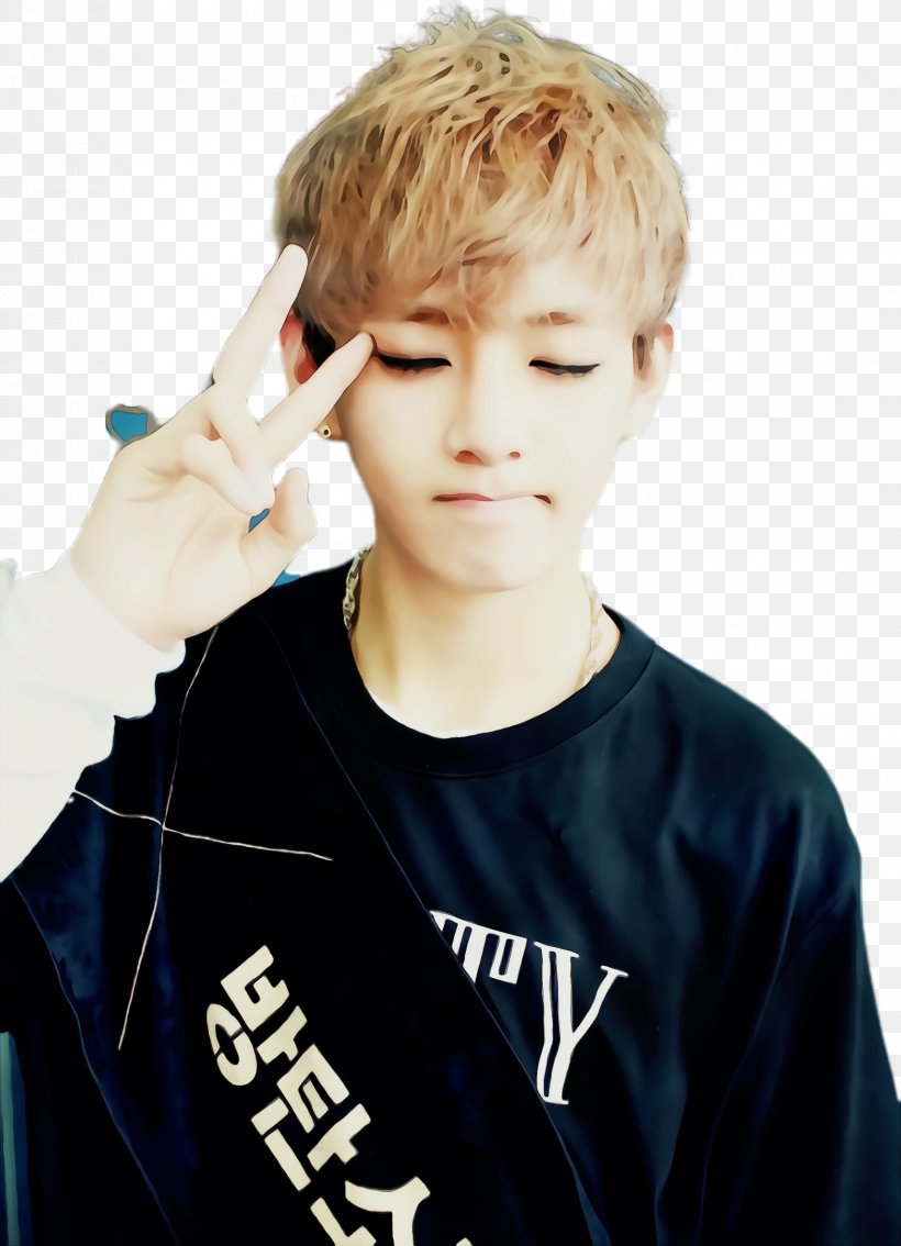 BTS V, PNG, 1700x2352px, Watercolor, Blond, Bts, Bts Army, Cheek Download Free