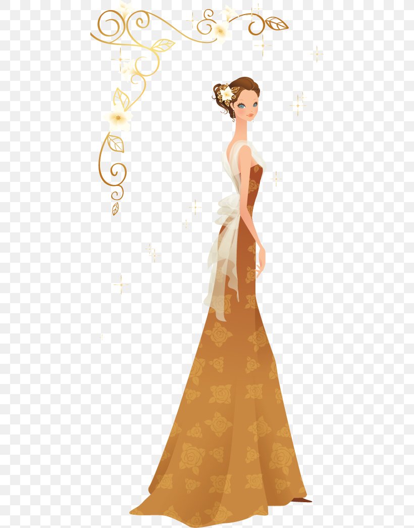 Wedding Dress Bride, PNG, 462x1045px, Watercolor, Cartoon, Flower, Frame, Heart Download Free