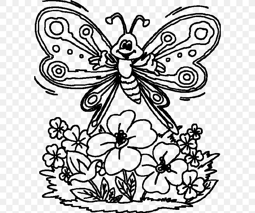 Butterfly Coloring Book Child Drawing, PNG, 600x686px, Butterfly, Adult, Art, Black And White, Brush Footed Butterfly Download Free