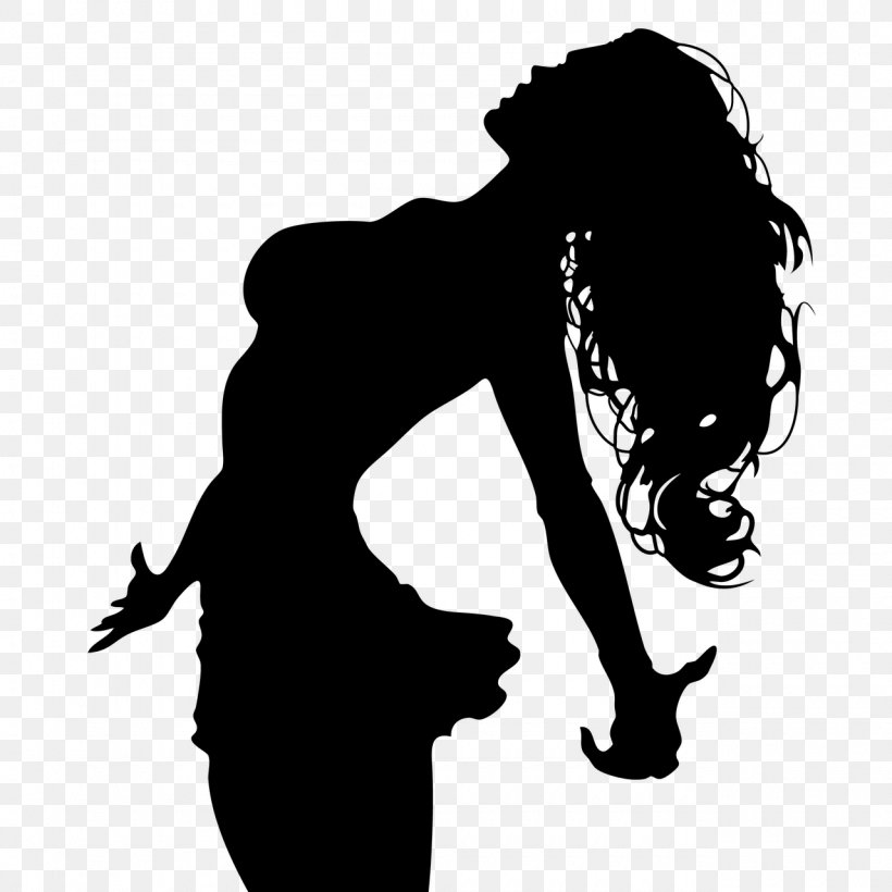 Silhouette Long Hair Woman Clip Art, PNG, 1280x1280px, Silhouette, Art, Black, Black And White, Black Hair Download Free