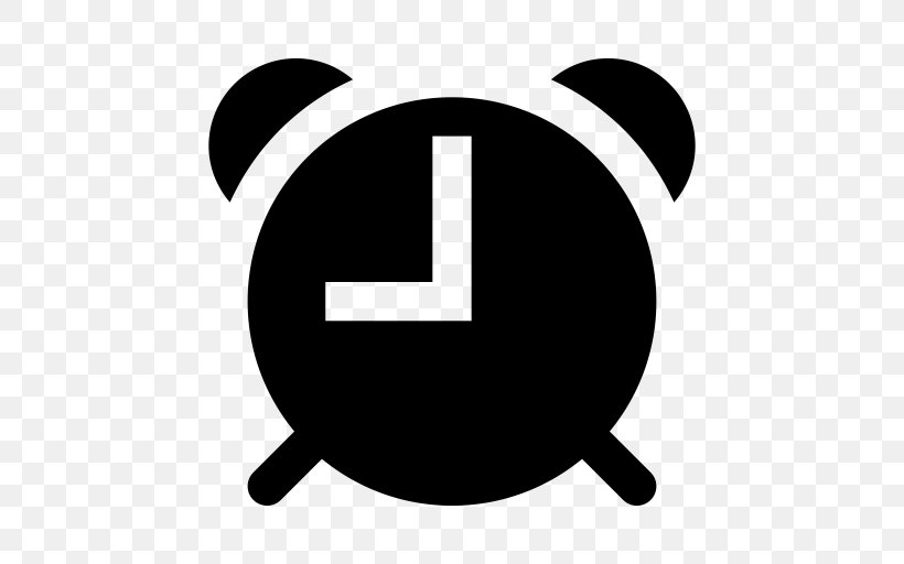 Alarm Clocks, PNG, 512x512px, Alarm Clocks, Black And White, Ios 11, Logo, Silhouette Download Free