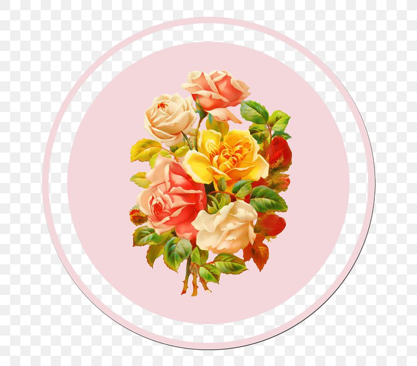 Flower Bouquet Rose Sticker Retro Style, PNG, 720x720px, Flower, Antique, Cut Flowers, Dishware, Floral Design Download Free