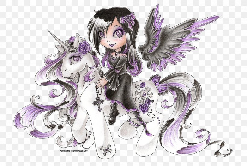 Pony Drawing Gothic Fashion Gothic Fiction, PNG, 1000x674px, Watercolor, Cartoon, Flower, Frame, Heart Download Free
