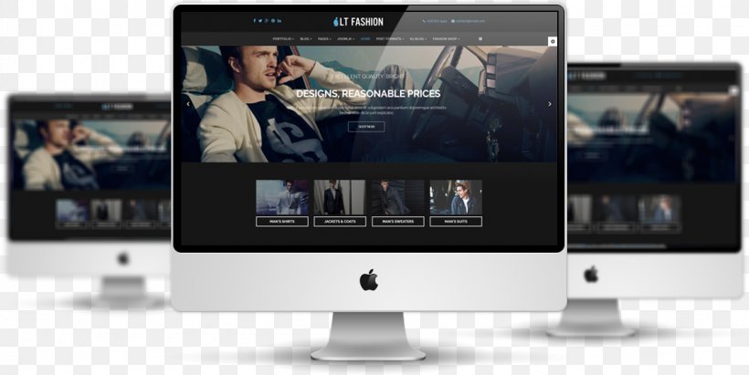 Responsive Web Design Template Joomla Website Mockup, PNG, 1129x567px, Responsive Web Design, Brand, Computer, Computer Monitor, Computer Monitors Download Free