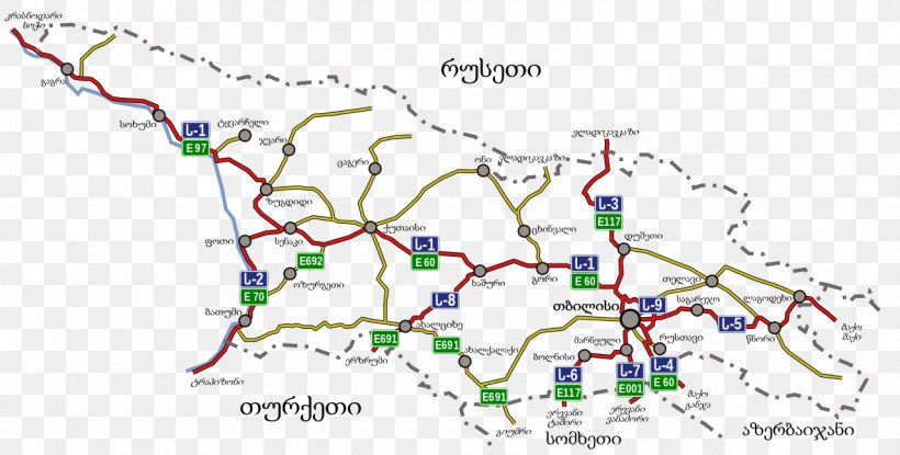 Georgian Military Road Road Map, PNG, 1280x649px, Georgia, Area, Controlledaccess Highway, Diagram, Dirt Road Download Free