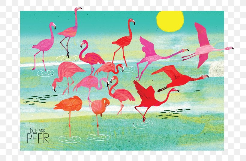 Flamingos Water Bird Painting Art, PNG, 750x539px, Flamingos, Acrylic Paint, Art, Beak, Bird Download Free