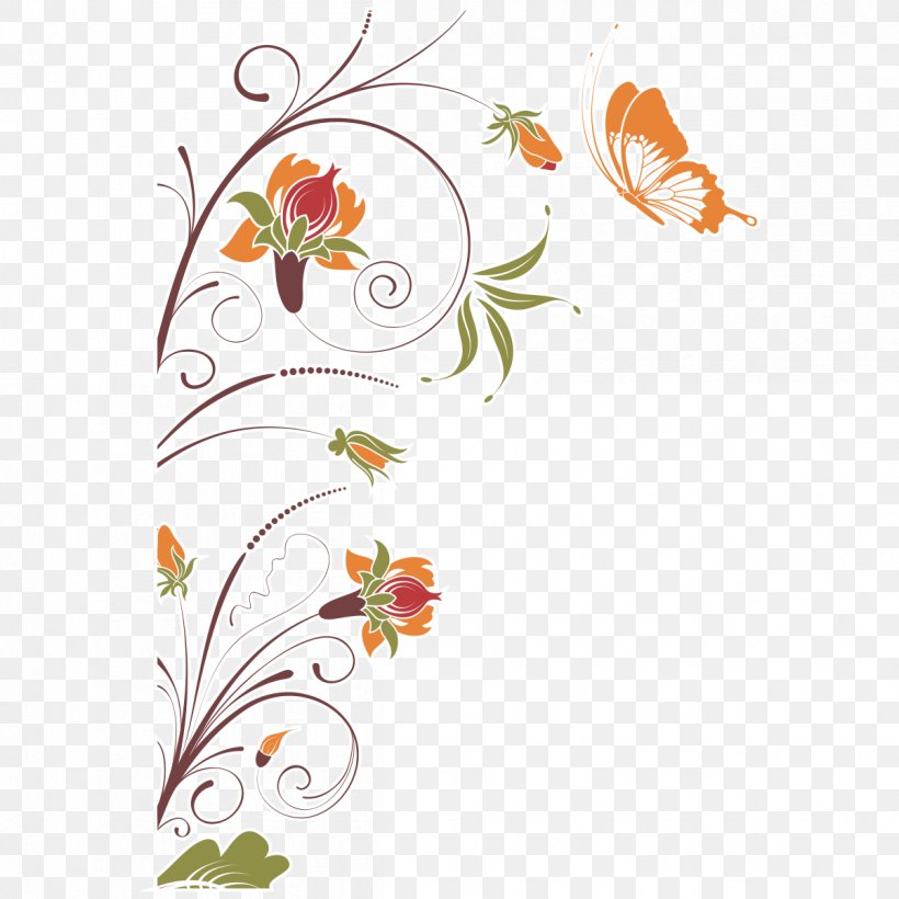 Butterfly Flower Royalty-free, PNG, 1201x1201px, Butterfly, Arabesque, Art, Branch, Bud Download Free