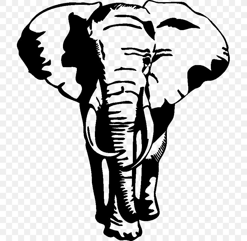 Wall Decal Sticker, PNG, 800x800px, Wall Decal, African Elephant, Black And White, Cattle Like Mammal, Decal Download Free