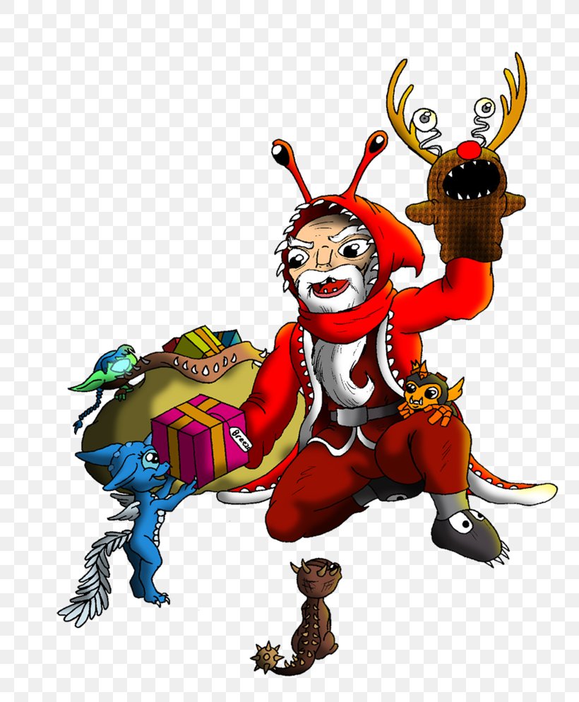 Illustration Cartoon Christmas Day Animal Legendary Creature, PNG, 803x994px, Cartoon, Animal, Art, Christmas, Christmas Day Download Free