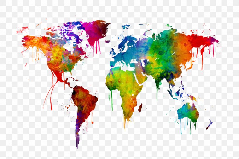 World Map Watercolor Painting Canvas, PNG, 975x650px, World, Art, Canvas, Canvas Print, Map Download Free