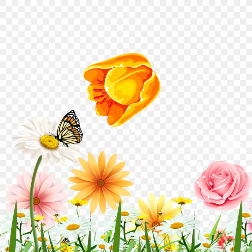Butterfly Flower, PNG, 1000x1000px, Butterfly, Display Resolution, Flora, Flower, Flowering Plant Download Free