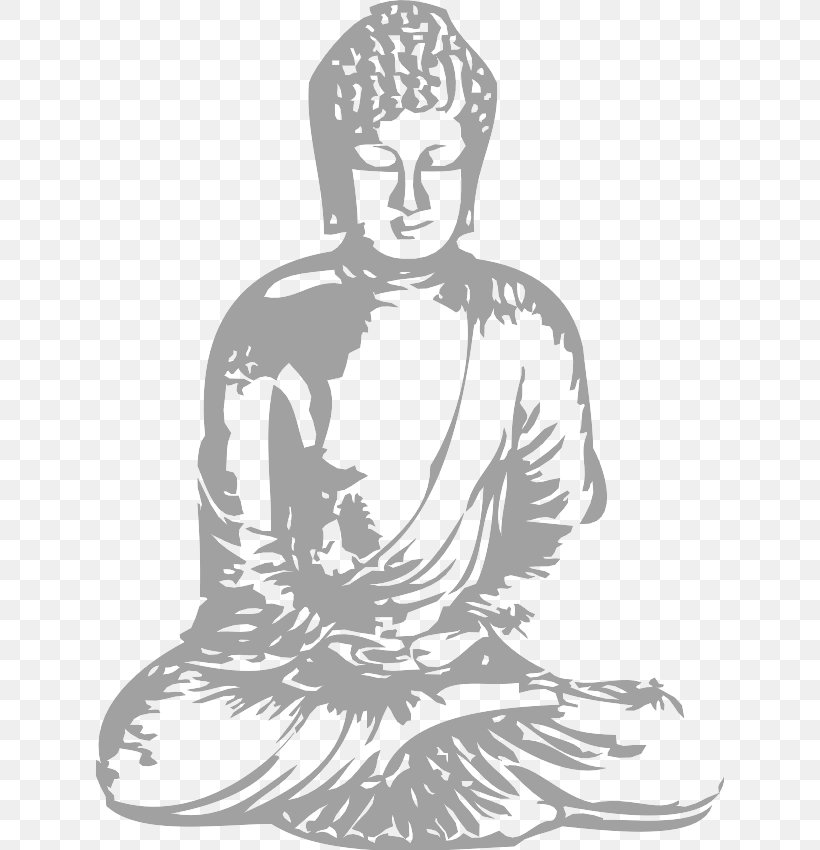 Gautama Buddha Wall Decal Buddhism Sticker, PNG, 629x850px, Gautama Buddha, Arm, Art, Artwork, Black And White Download Free