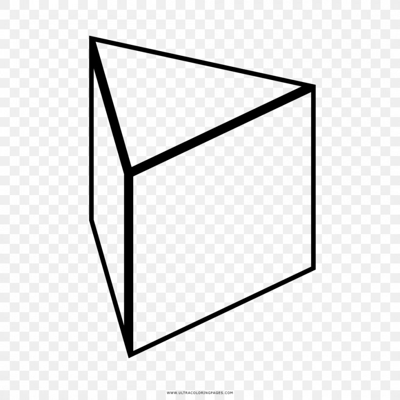Triangular Prism Triangle Drawing Coloring Book, PNG, 1000x1000px, Triangular Prism, Area, Black, Black And White, Coloring Book Download Free