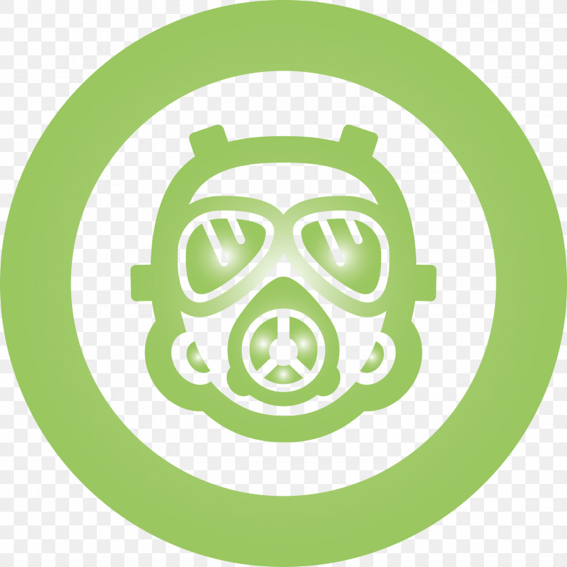 Gas Mask, PNG, 3000x3000px, Gas Mask, Circle, Green, Headgear, Logo Download Free