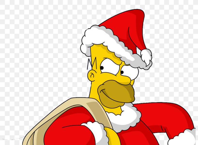 Homer Simpson Bart Simpson Santa Claus Santa's Little Helper Lisa Simpson, PNG, 800x600px, Homer Simpson, Art, Bart Simpson, Beak, Bird Download Free