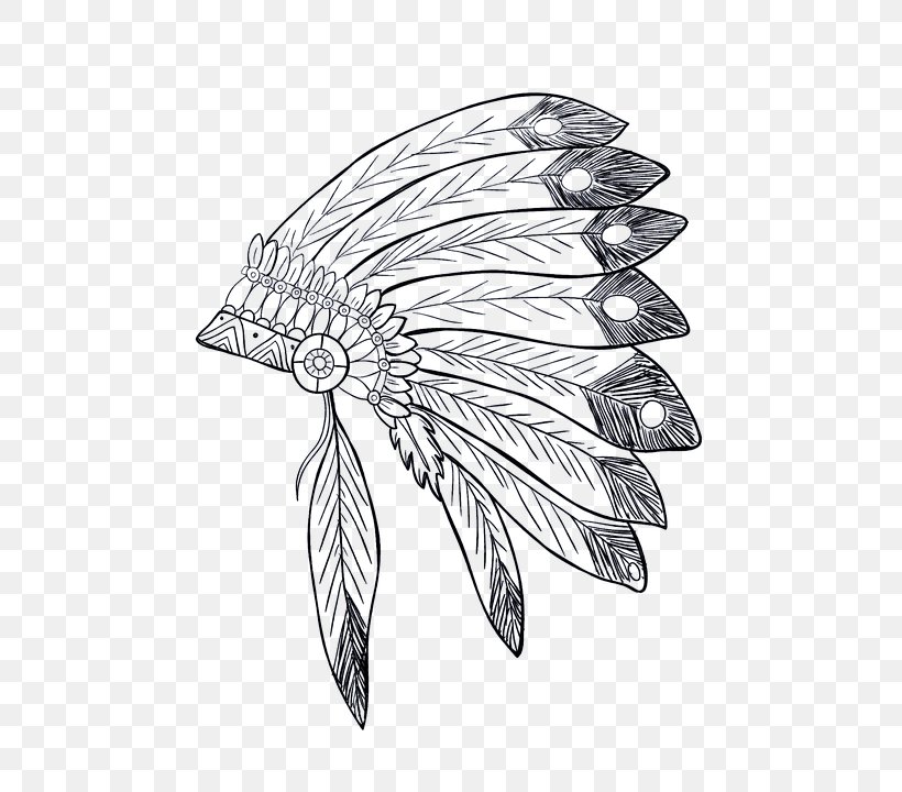 War Bonnet Indigenous Peoples Of The Americas Native Americans In The United States Drawing Tribal Chief, PNG, 720x720px, War Bonnet, Americans, Black And White, Body Jewelry, Clothing Download Free