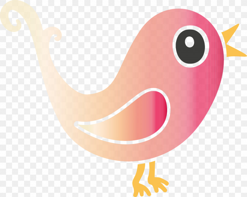 Pink Cartoon Bird Beak Water Bird, PNG, 3000x2393px, Cartoon Bird, Beak, Bird, Cartoon, Paint Download Free