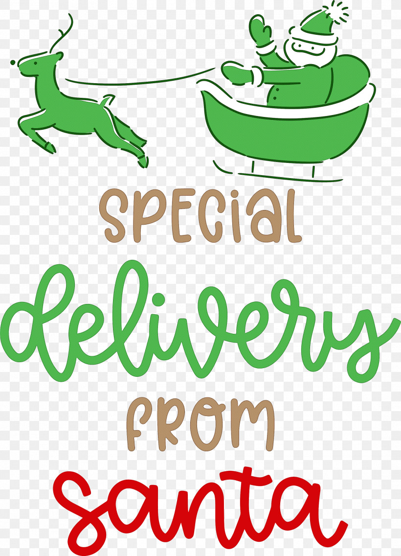 Special Delivery From Santa Santa Christmas, PNG, 2165x3000px, Special Delivery From Santa, Christmas, Green, Leaf, Line Download Free