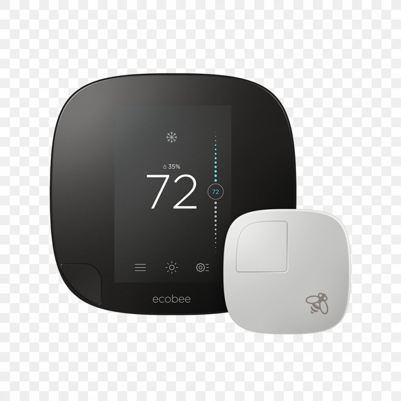 Thermostat Sensor Ecobee Ecobee3 Remote Sensing, PNG, 1000x1000px, Thermostat, Ecobee, Ecobee Ecobee3, Electronic Device, Electronics Download Free