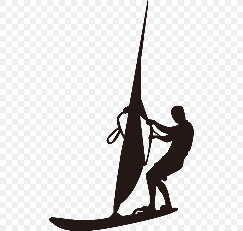 Surfing Silhouette Cartoon, PNG, 488x779px, Surfing, Art, Black And White, Cartoon, Joint Download Free