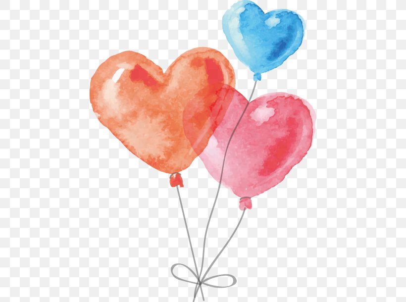 Watercolor Painting Drawing Heart, PNG, 458x610px, Watercolor Painting, Art, Balloon, Color, Drawing Download Free