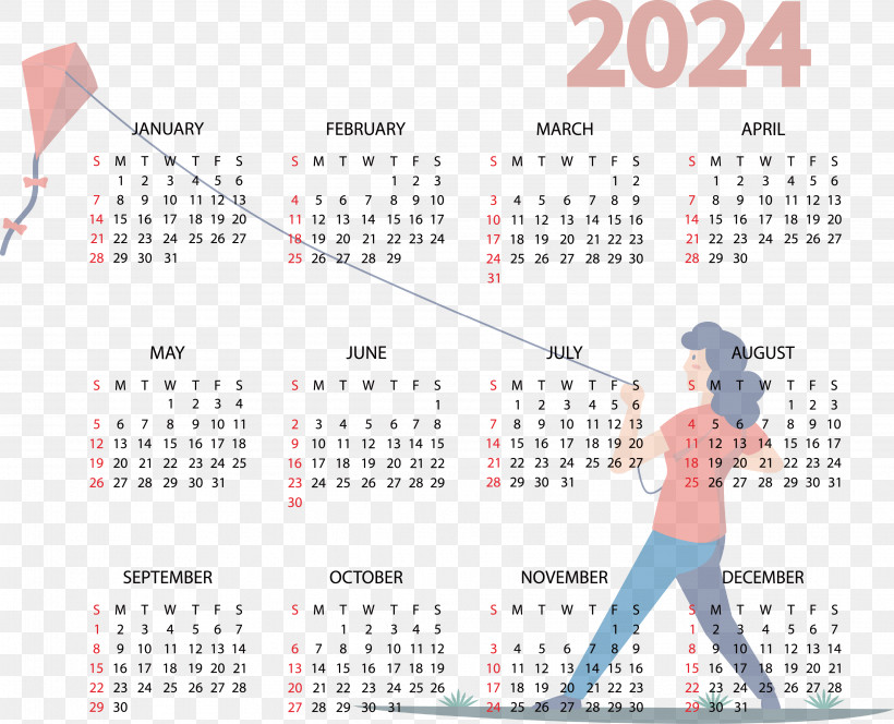 New Year, PNG, 3853x3120px, Calendar, Calendar Date, Drawing, June, Knuckle Mnemonic Download Free