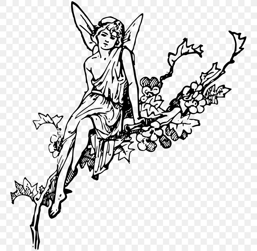 Fairy Drawing Clip Art, PNG, 762x800px, Fairy, Art, Artwork, Black And White, Branch Download Free