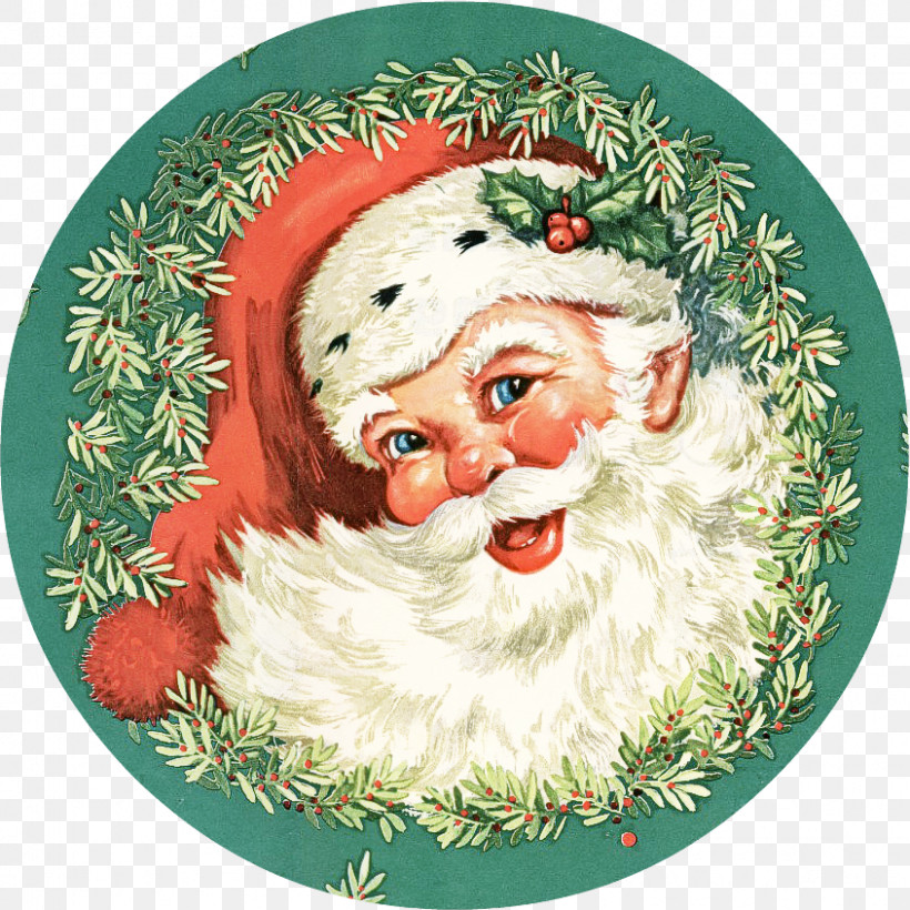 Santa Claus, PNG, 845x845px, Santa Claus, Beard, Christmas, Christmas Ornament, Dishware Download Free
