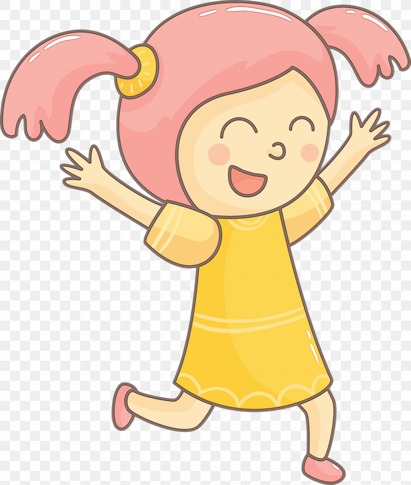 Cartoon Pink Child Finger Happy, PNG, 2539x3000px, Watercolor, Cartoon, Cheek, Child, Finger Download Free
