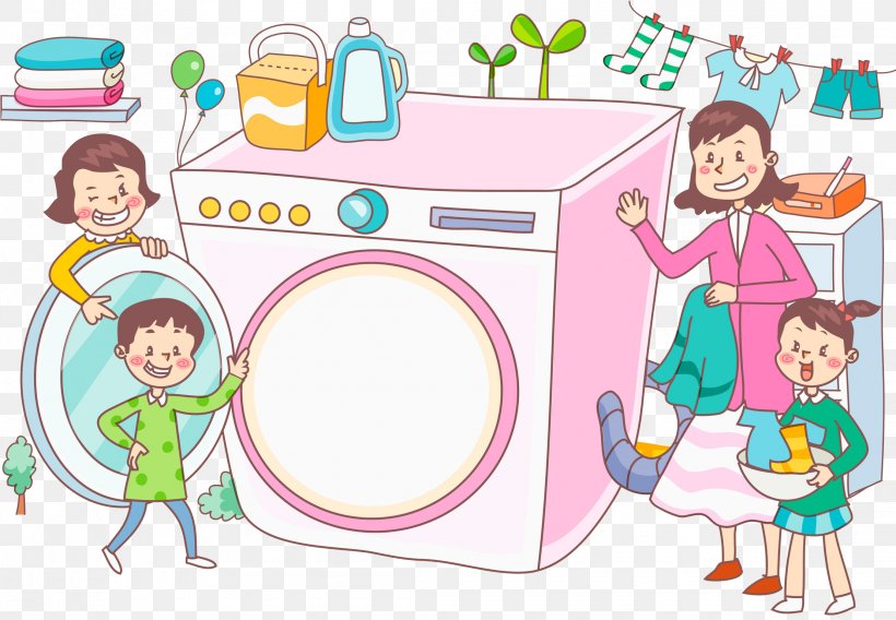 Clip Art Washing Machines Laundry Clothing Cartoon, PNG, 2220x1539px, Washing Machines, Art, Cartoon, Child, Cleaning Download Free