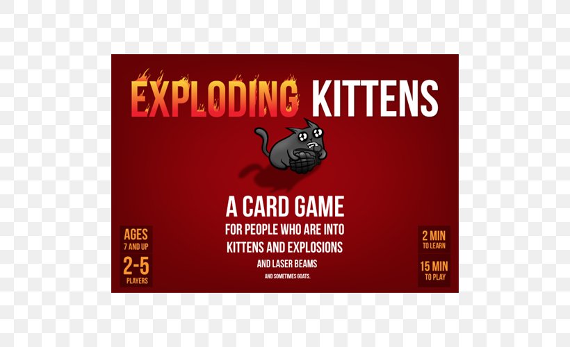 Exploding Kittens Playing Card Card Game, PNG, 500x500px, Exploding Kittens, Advertising, Board Game, Boardgamegeek, Brand Download Free