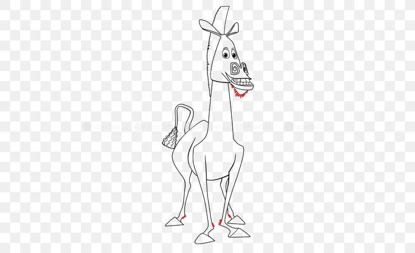Giraffe Deer Mammal Horse Line Art, PNG, 500x500px, Giraffe, Arm, Artwork, Beak, Black And White Download Free