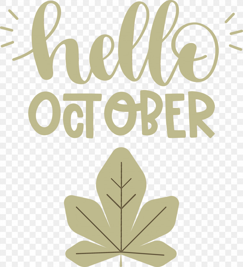 Leaf Logo Font Tree Meter, PNG, 2739x3000px, Hello October, Biology, Leaf, Logo, Meter Download Free